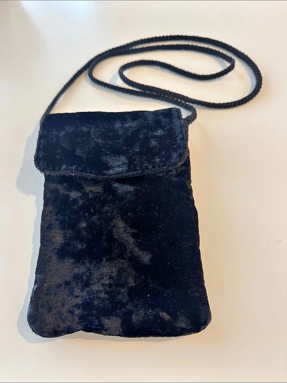 Black Velvet Mini Crossbody Bag